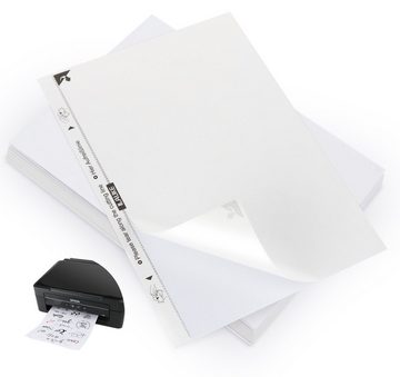 Homewit Etikettenpapier Universal Etiketten Aufkleber Bedruckbare Wasserfest Selbstklebend, DIN A4 210 x 297 mm, Weiß, 80 Stück