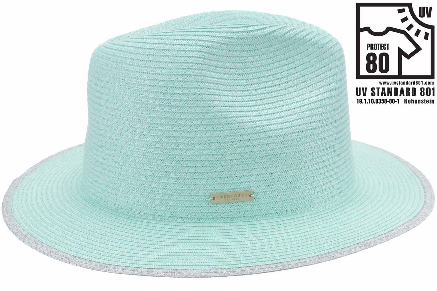 Seeberger Strohhut Rollbarer Fedora aus Borte mit UV-Schutz 80
