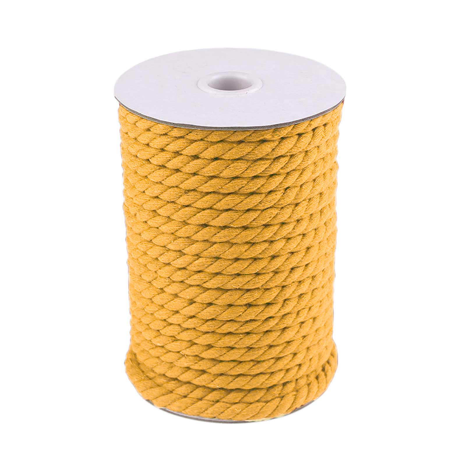 maDDma Seil 10m Baumwollseil 12 mm gedreht, senfgelb