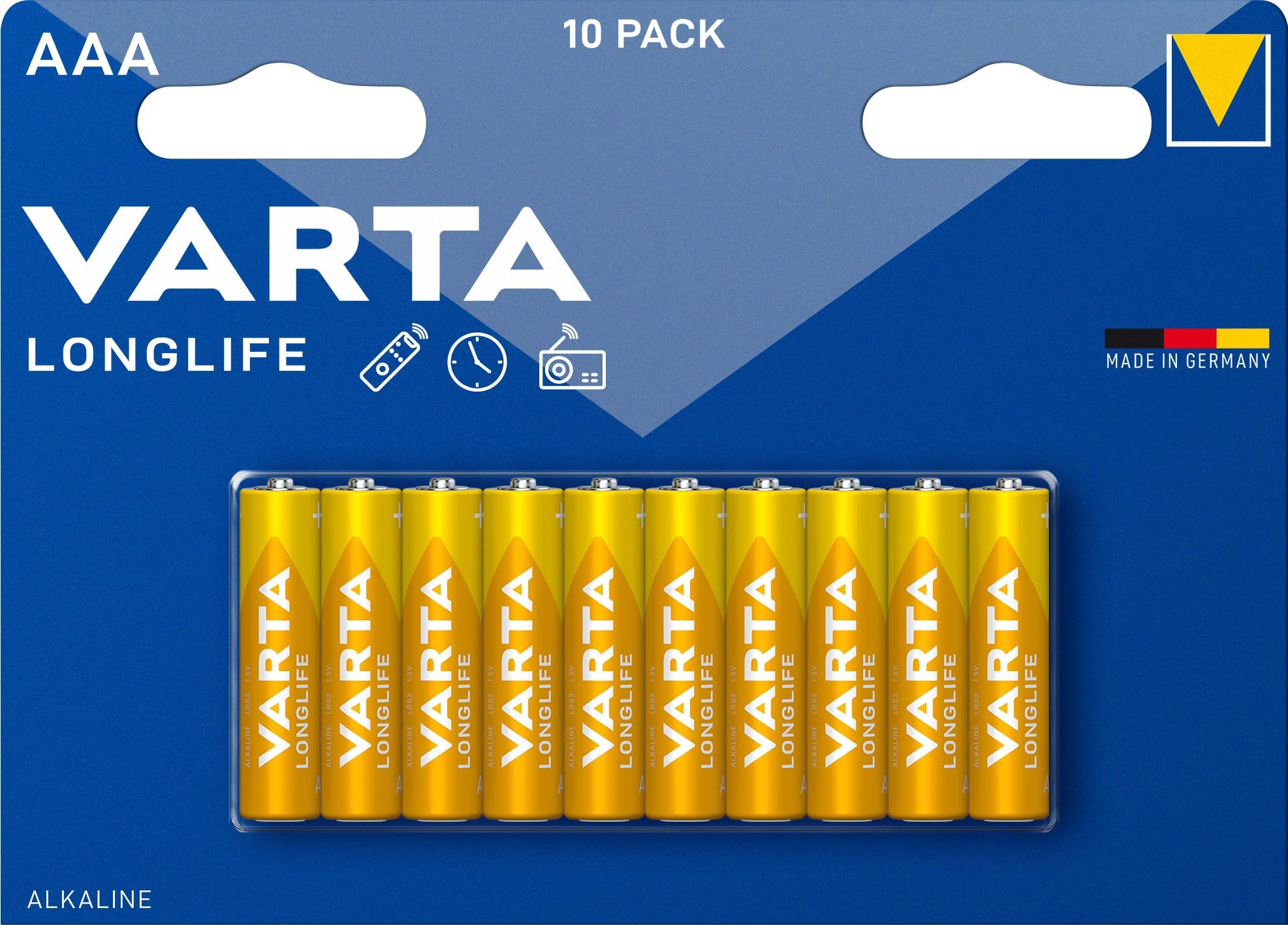 Blaupunkt Varta Longlife AAA (LR03) Batterien – 10er-Pack, 1,5V Alkaline Batterie