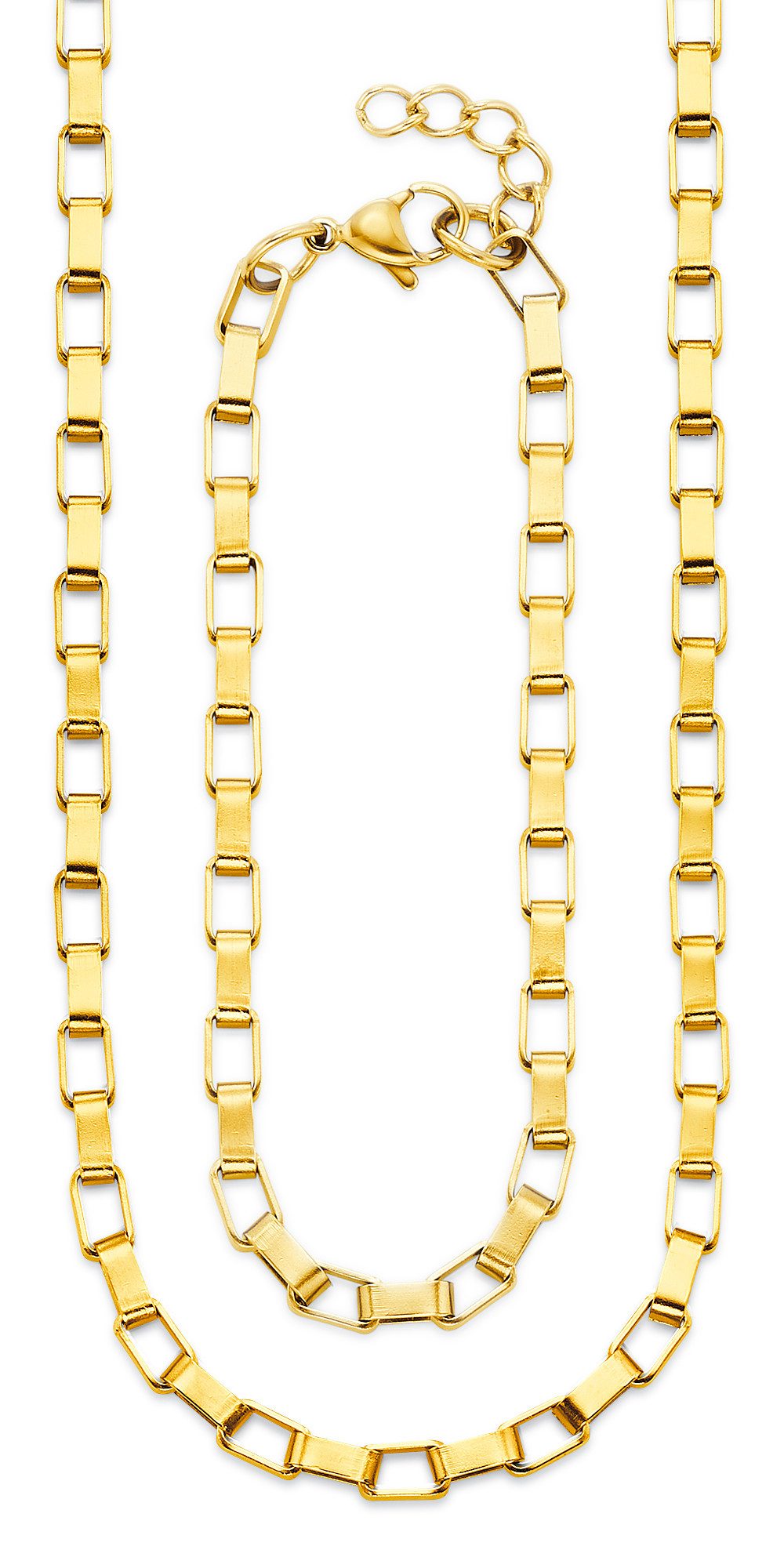 Aniston JEWELRY & WATCHES Ketten und Armband Set Schmuck Geschenk Edelstahlset Halskette und Armband (Set, 2-tlg)
