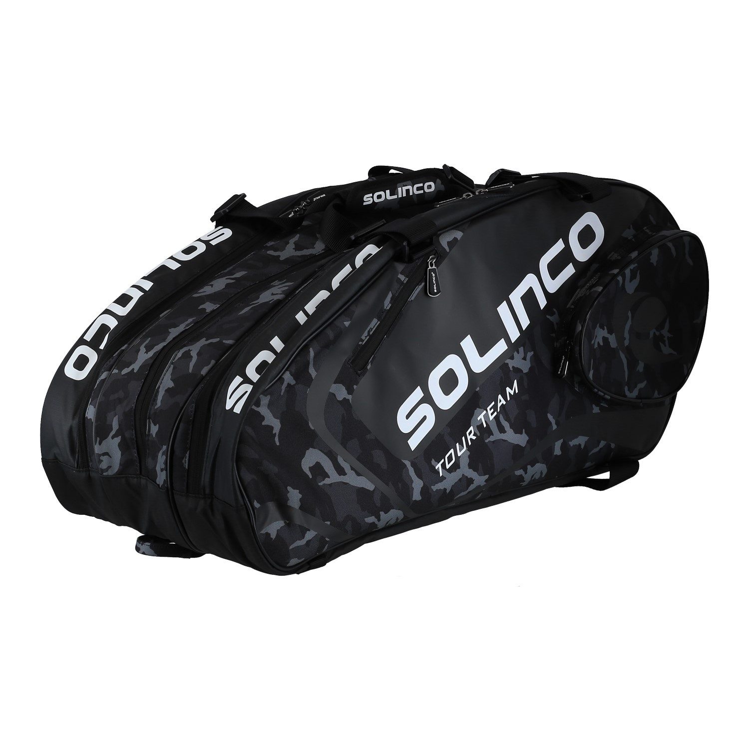 Solinco Sporttasche Racketbag Tour Team Camo (Schlägertasche, 3 Hauptfächer, Thermofach)