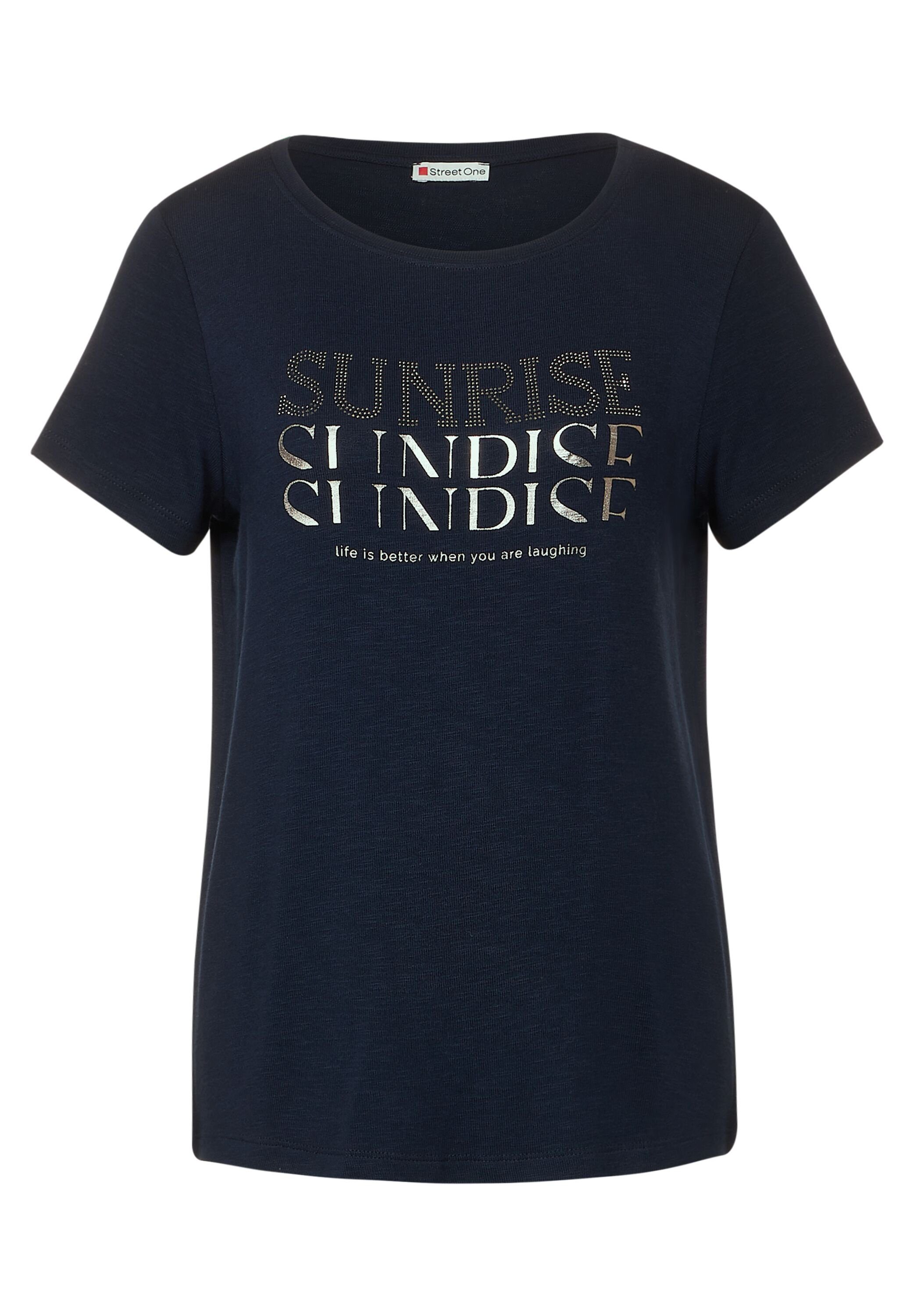 STREET ONE T-Shirt T-Shirt mit Wordingprint deep blue