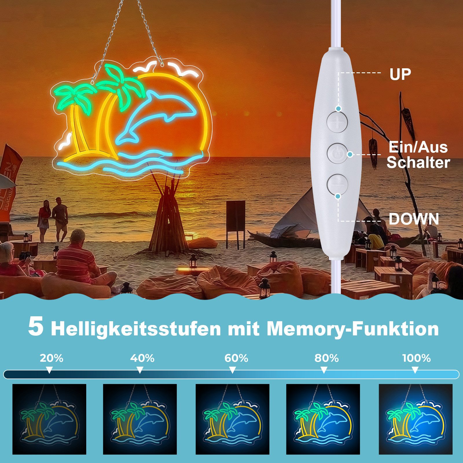 MUPOO Dekolicht LED Neon Schilder für Wanddekoration Dimmbar,USB-angetriebe günstig online kaufen