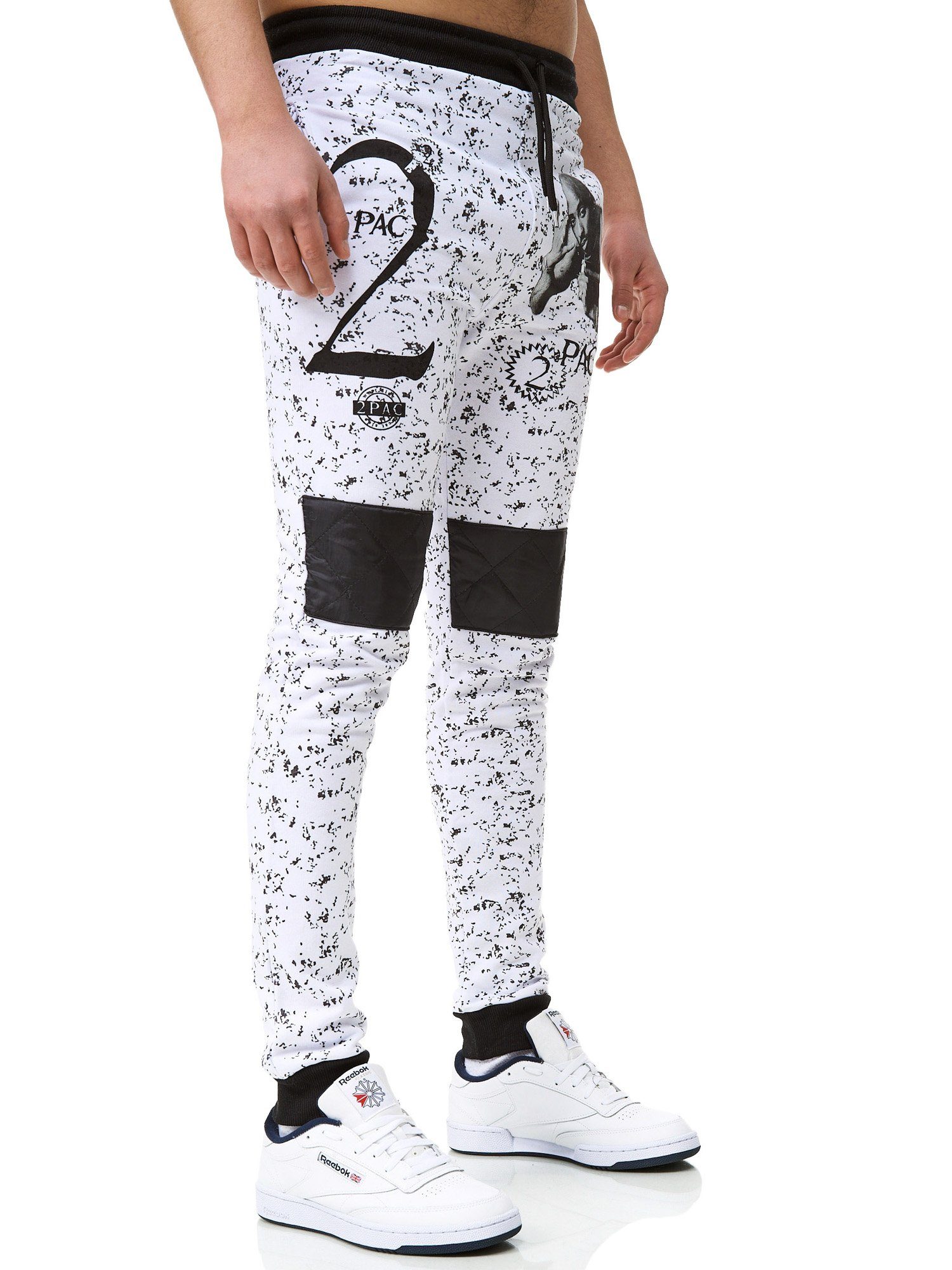 John Pac Jogginghose Tupac Trainingsho 1-tlg) Freizeit Männer Herren Kayna Sweatpants, Weiß Trainingshose Jogginghose Casual 2 John Sporthose (Sporthose Fitness Kayna