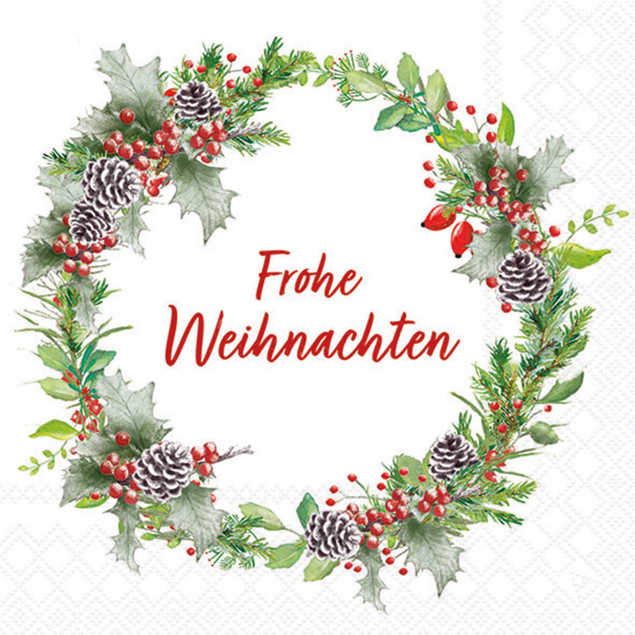Ambiente Luxury Paper Products Papierserviette, Servietten Papier 33x33cm 3-lagig mit Frohe Weihnachten Motiv 20 Stk.
