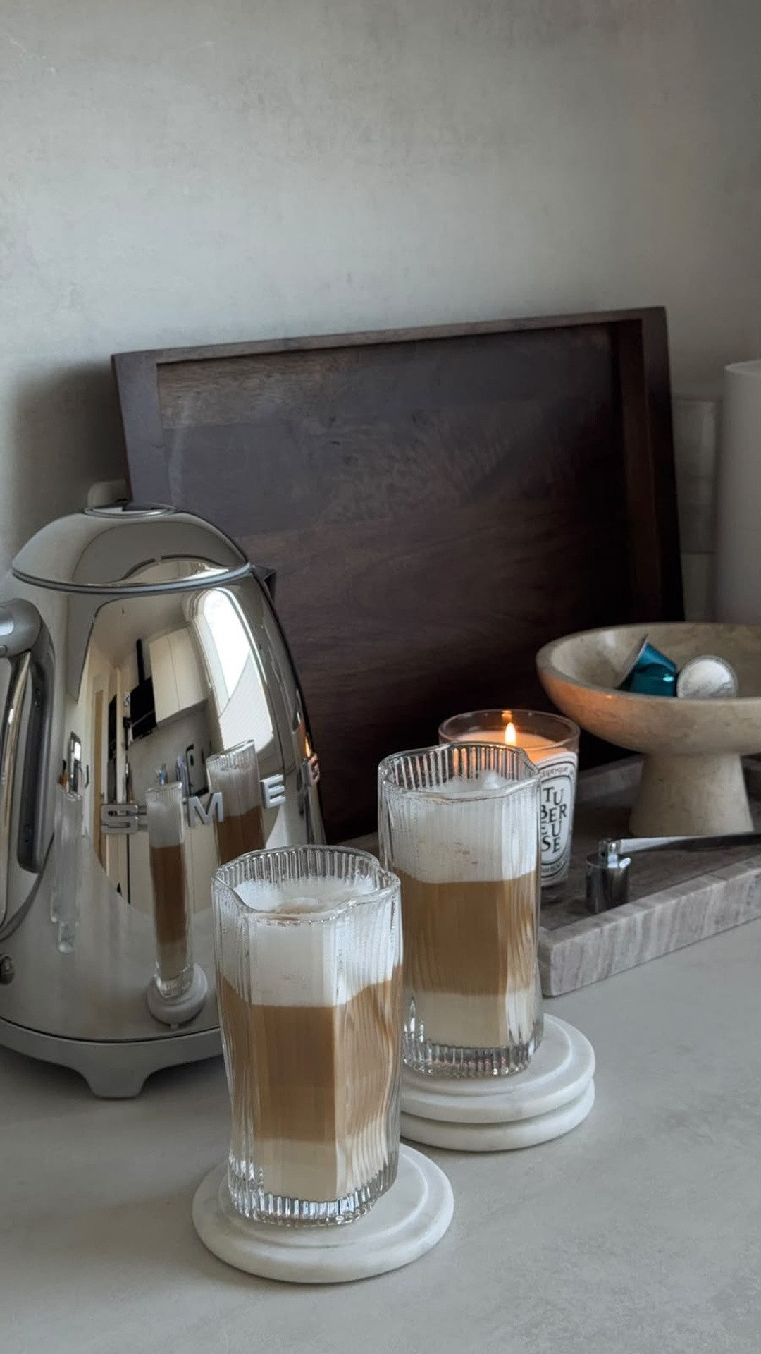 EmirtexHome Glas Wave Lines Longdrinkgläser 6er Set 280ml, Glas