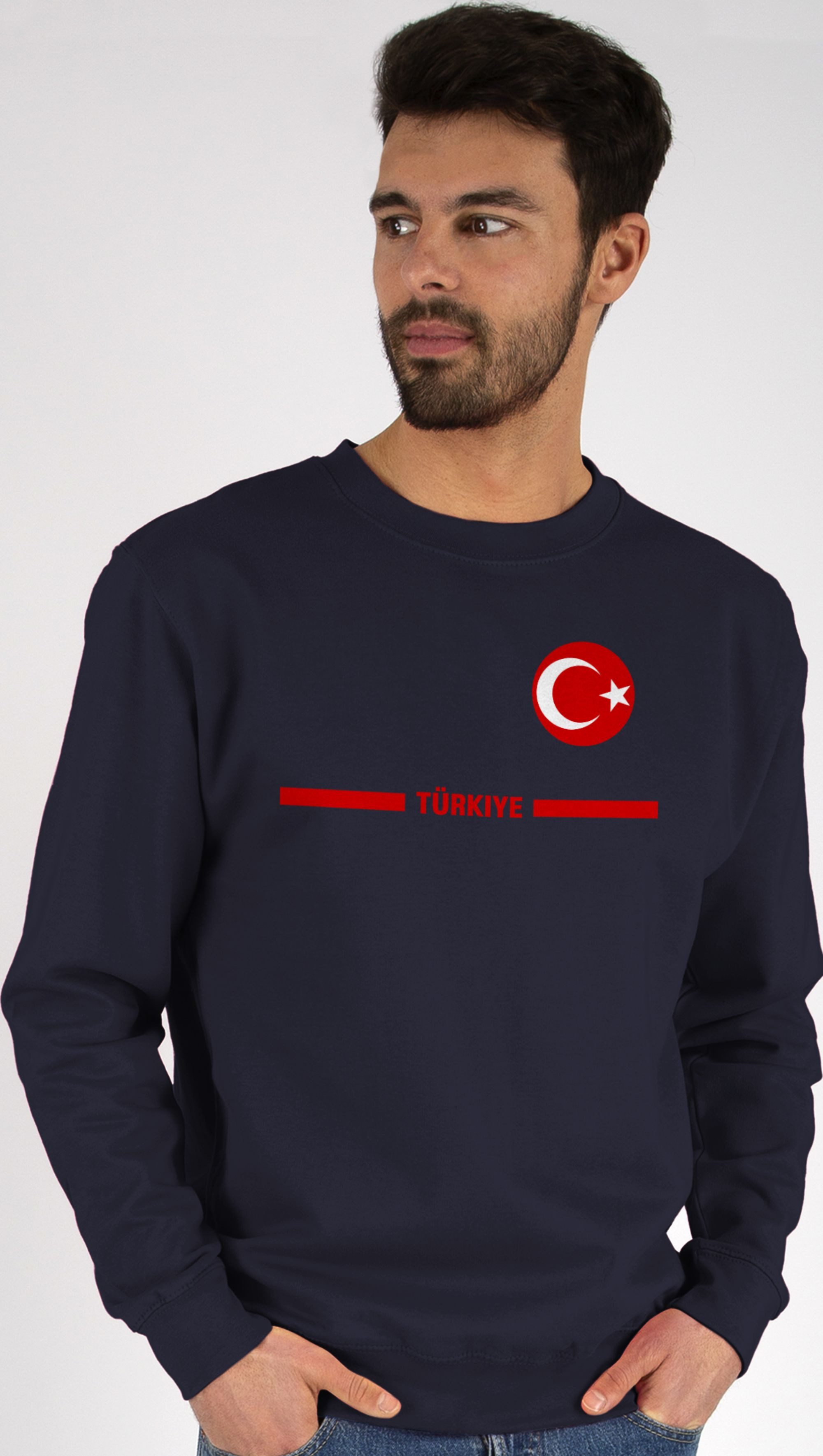 Shirtracer Sweatshirt Türkei Trikot Wappen, Türkiye mit Stolz, Türkisches Fan-Motiv (1-tlg) 2024 Fussball EM Fanartikel