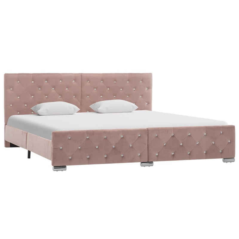 furnicato Bett Bettgestell Rosa Samt 180x200 cm