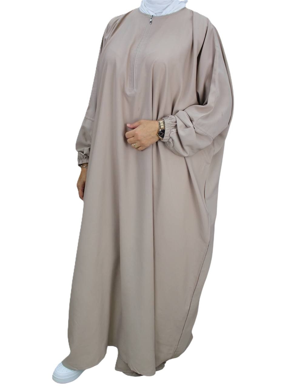 Aymasal Stillkleid Abaya Maryam mit Reißverschluss Umstandskleid Stillmode Islam Modest Reißsverschluss bis zum Bauchbereich, Ideal zum stillen