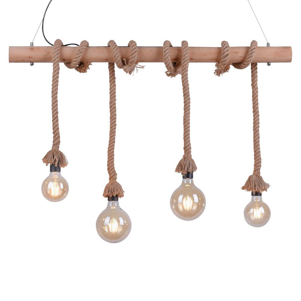 Seil inklusive, Vintage Decken Balken etc-shop Hänge nicht Lampe Leuchtmittel Leuchte Holz Wohn Hängeleuchte, Retro