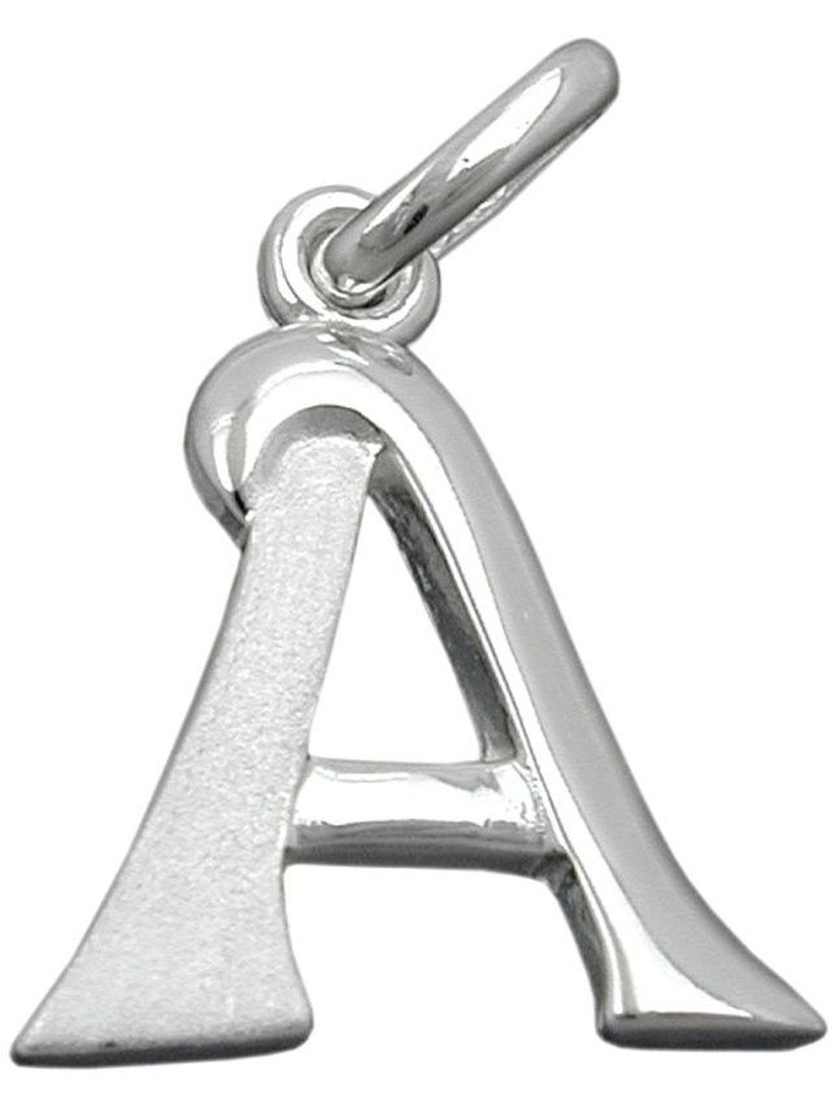 Gallay Buchstabenanhänger 15x13mm 925 glänzend A teilmattiert (1-tlg) Silber Buchstabe