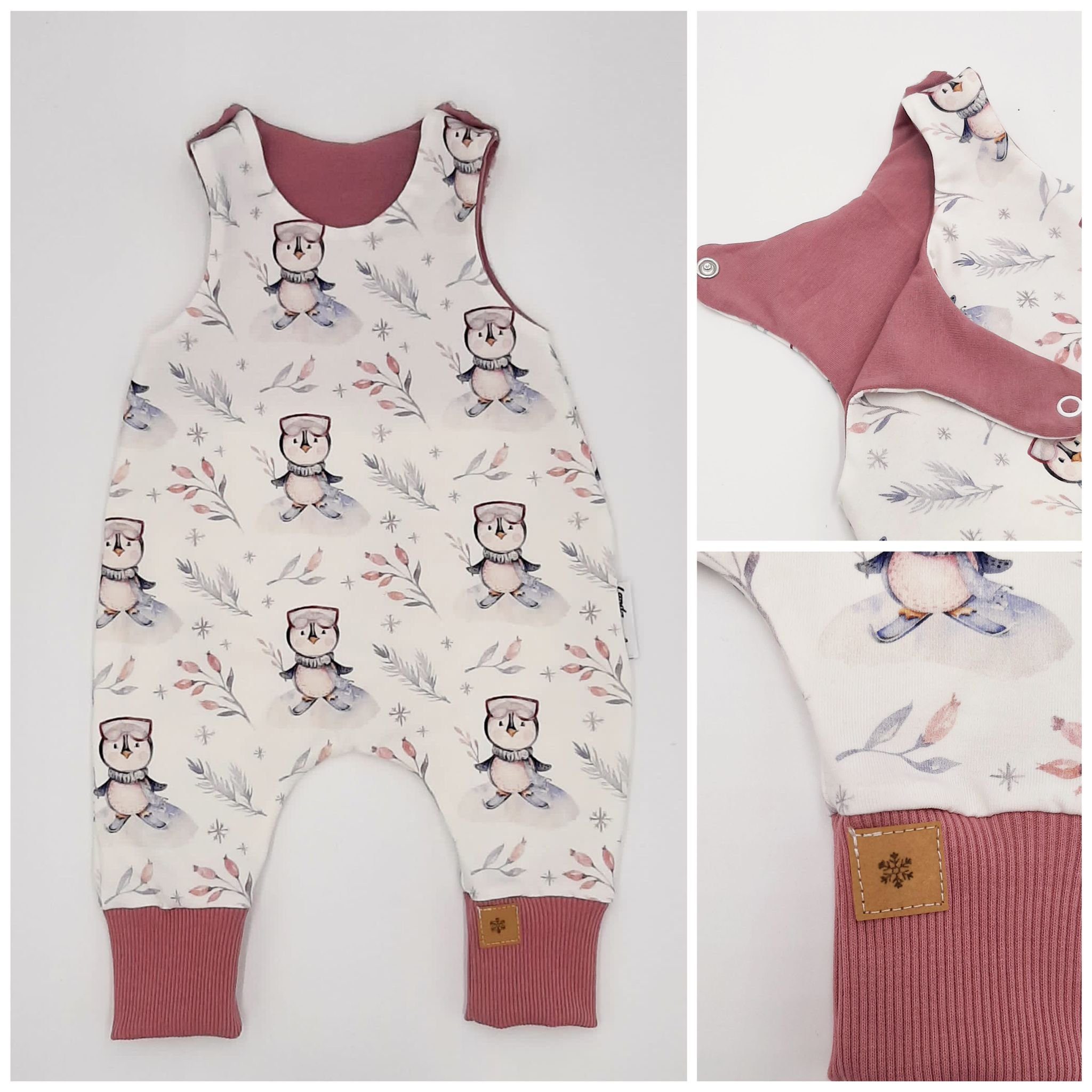 Land-Juwelen Strampler PINGUIN SKI CREMEWEISS ALTROSE Strampler