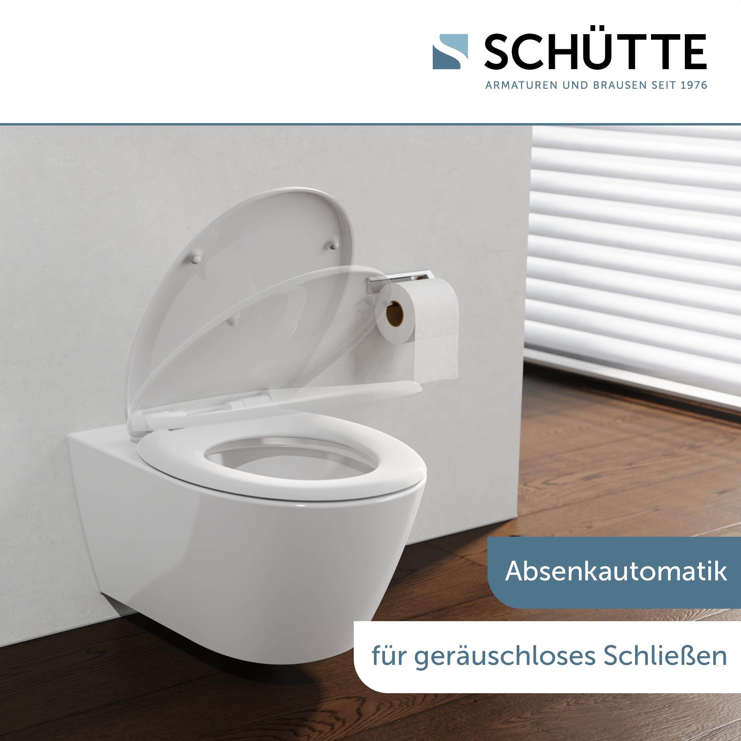 Schütte WC-Sitz WHITE, Duroplast, mit Absenkautomatik und Schnellverschluss