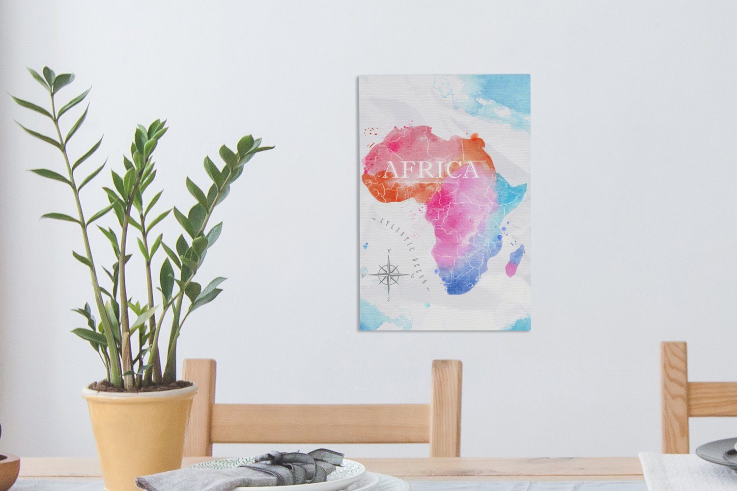 Gemälde, cm Leinwandbild bespannt Zackenaufhänger, OneMillionCanvasses® Farben - Afrika Leinwandbild fertig St), 20x30 (1 - inkl. Ölfarben,