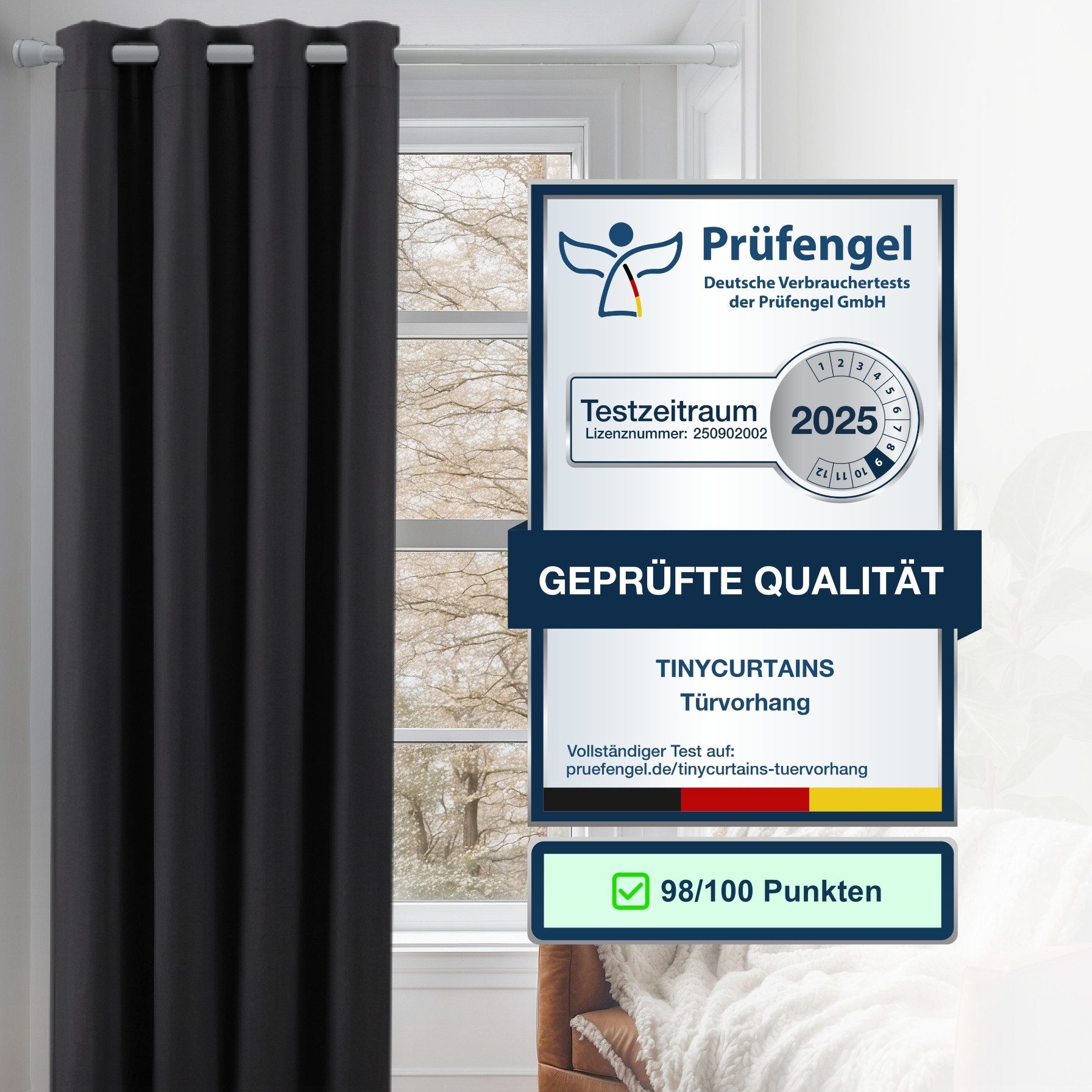 Cozyor Verdunkelungsvorhang 2er-Set inkl. 2 Magnethalter, thermoisolierend, Gardinen blickdicht (2 St), Ösen, verdunkelnd, Mikrofaser Polyester, Gardinen Thermo – Bild 3 von 5