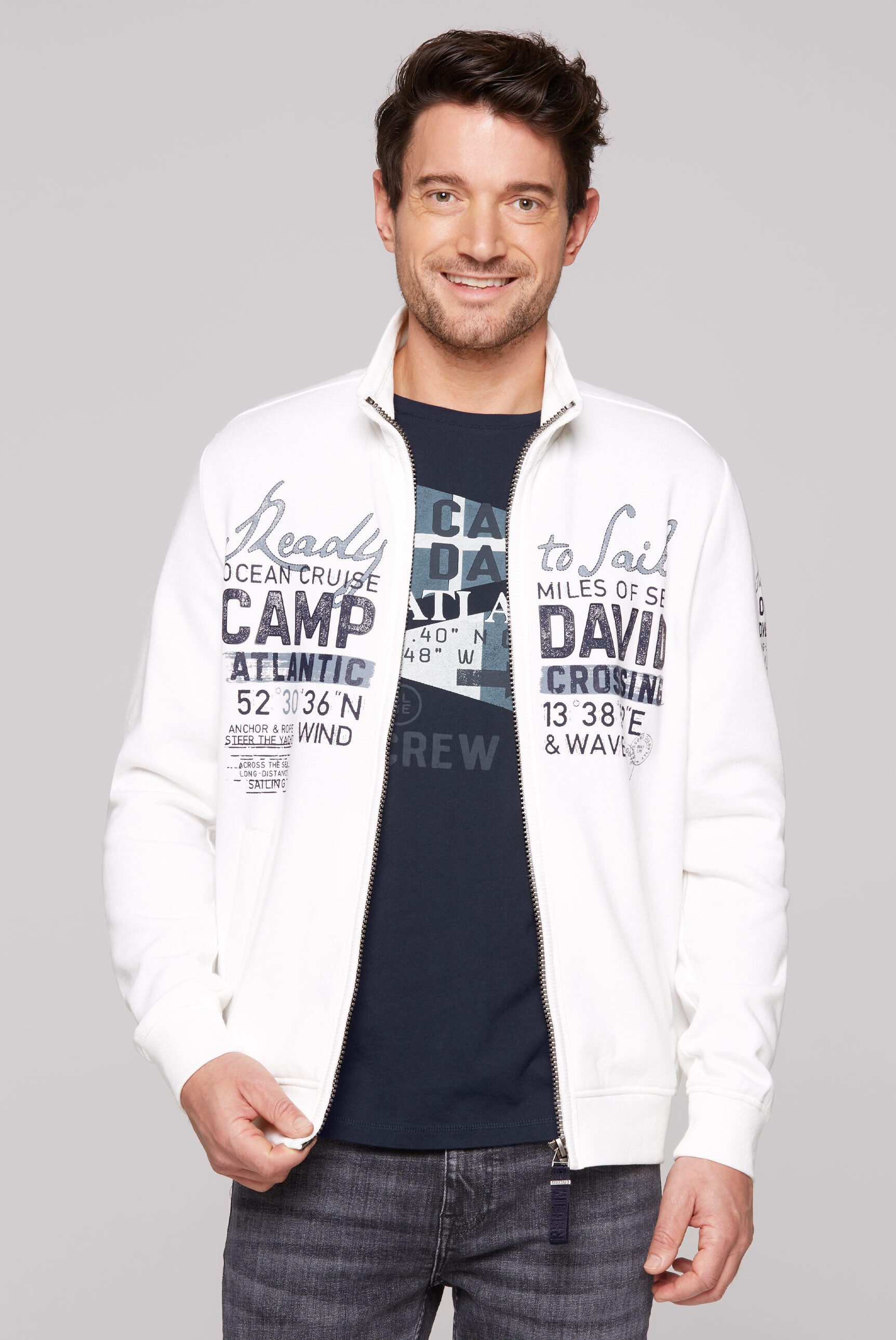 CAMP DAVID Sweatjacke mit Stehkragen günstig online kaufen