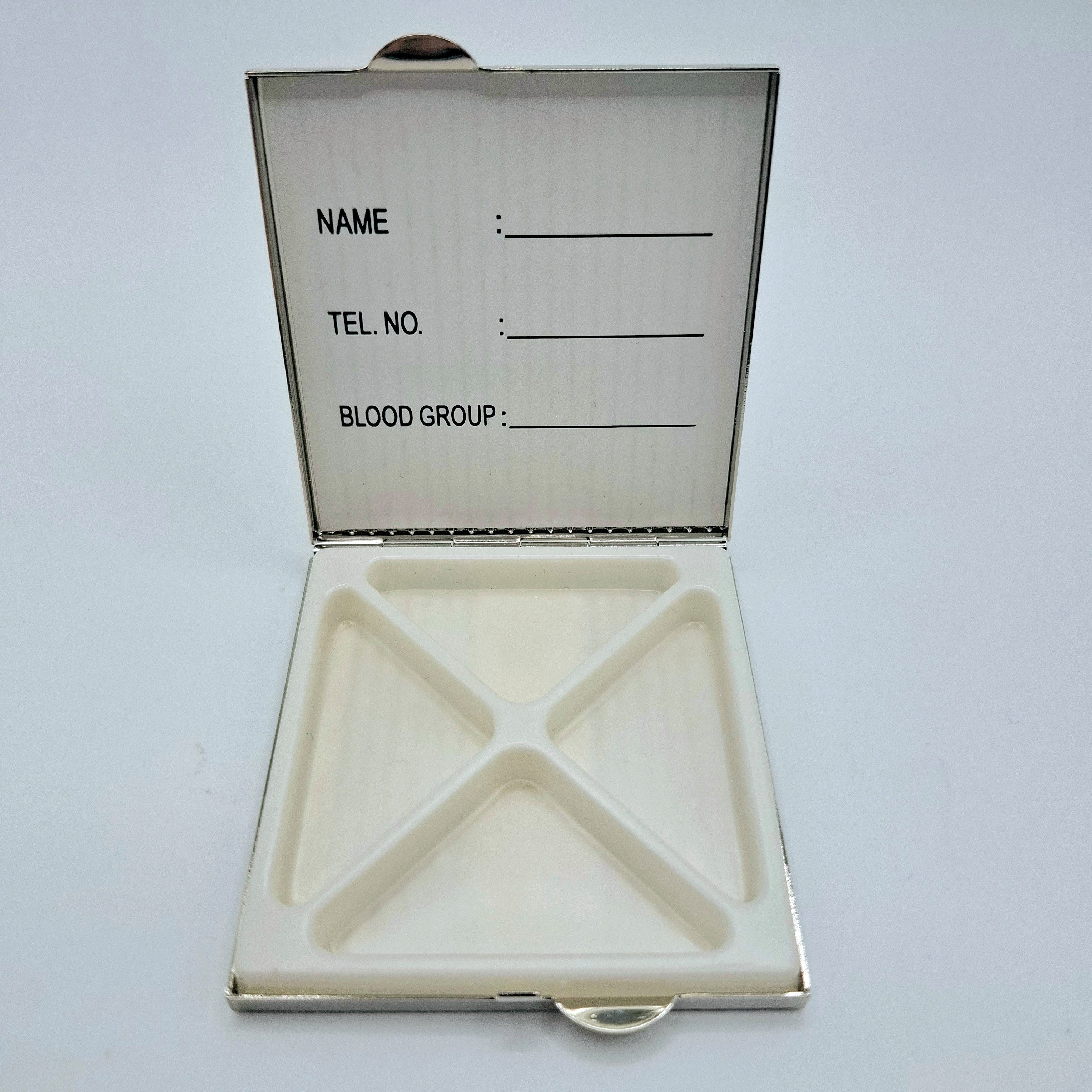 meytrade Pillendose Box für Tabletten, Vitamine, Nahrungsergänzungsmittel mit 4 Fächern (1 St)