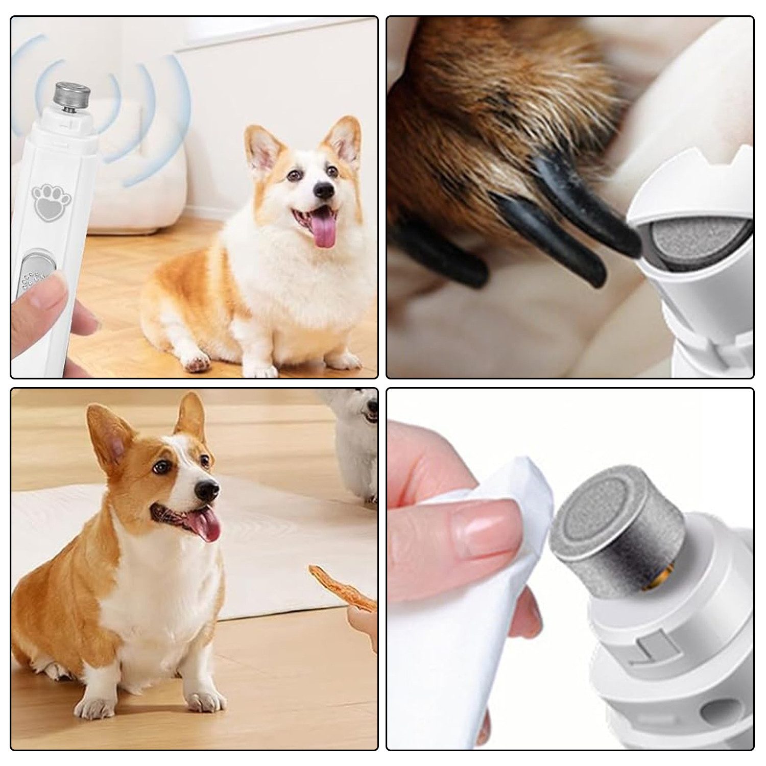 Thumbnail - OKWISH Krallenschleifer Elektrischer Krallenschneider Hund Katze Hundefeile Krallen Nagelfeile, max. 7500 U/min, Akku Hu...