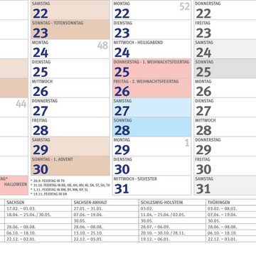 empireposter Jahresplaner Wandplaner 2025 - Kalender Poster Druck - 91,5x61 cm gefaltet