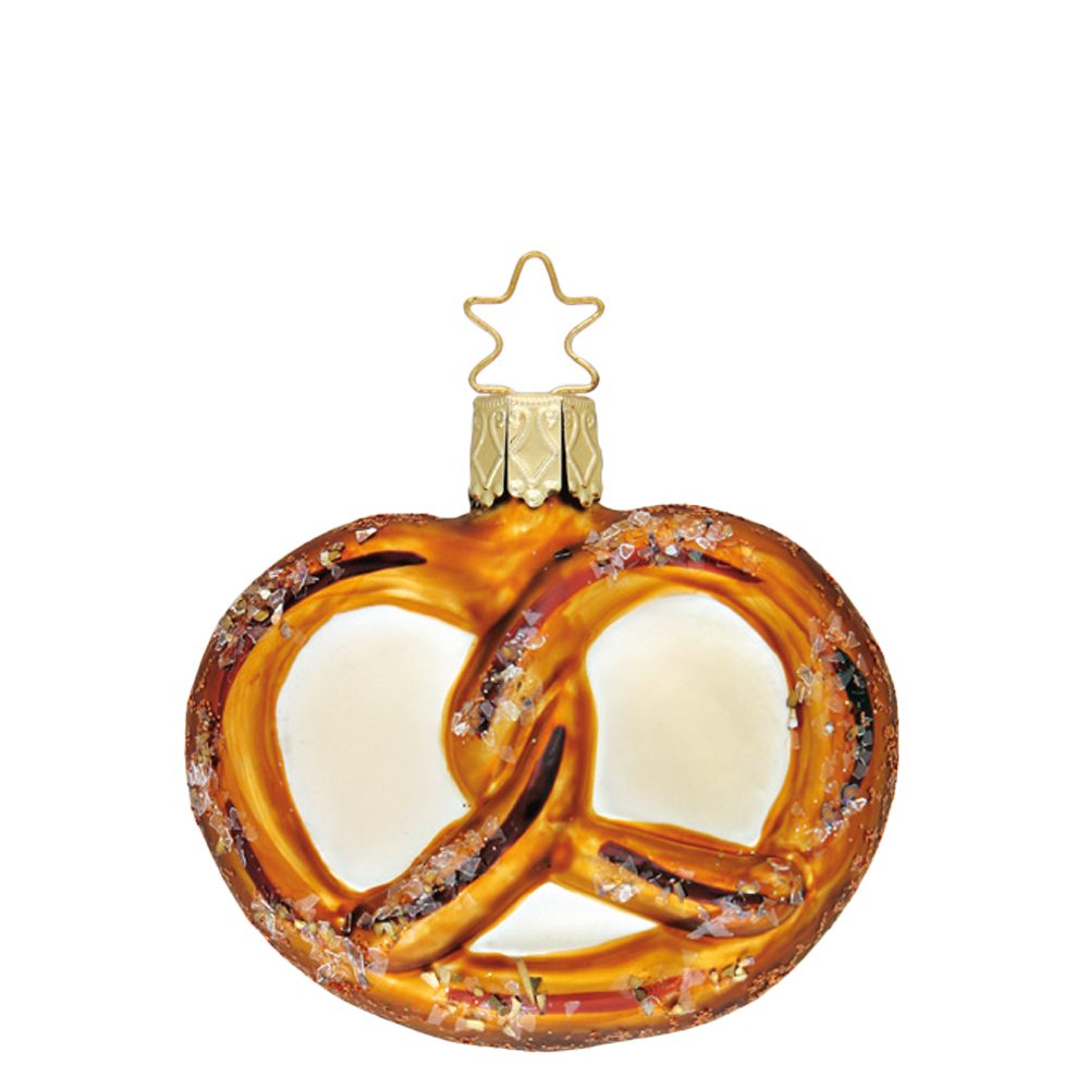 INGE-GLAS® Christbaumschmuck Laugenbrezel, bayerische Weihnacht (1-tlg), mundgeblasen, handbemalt