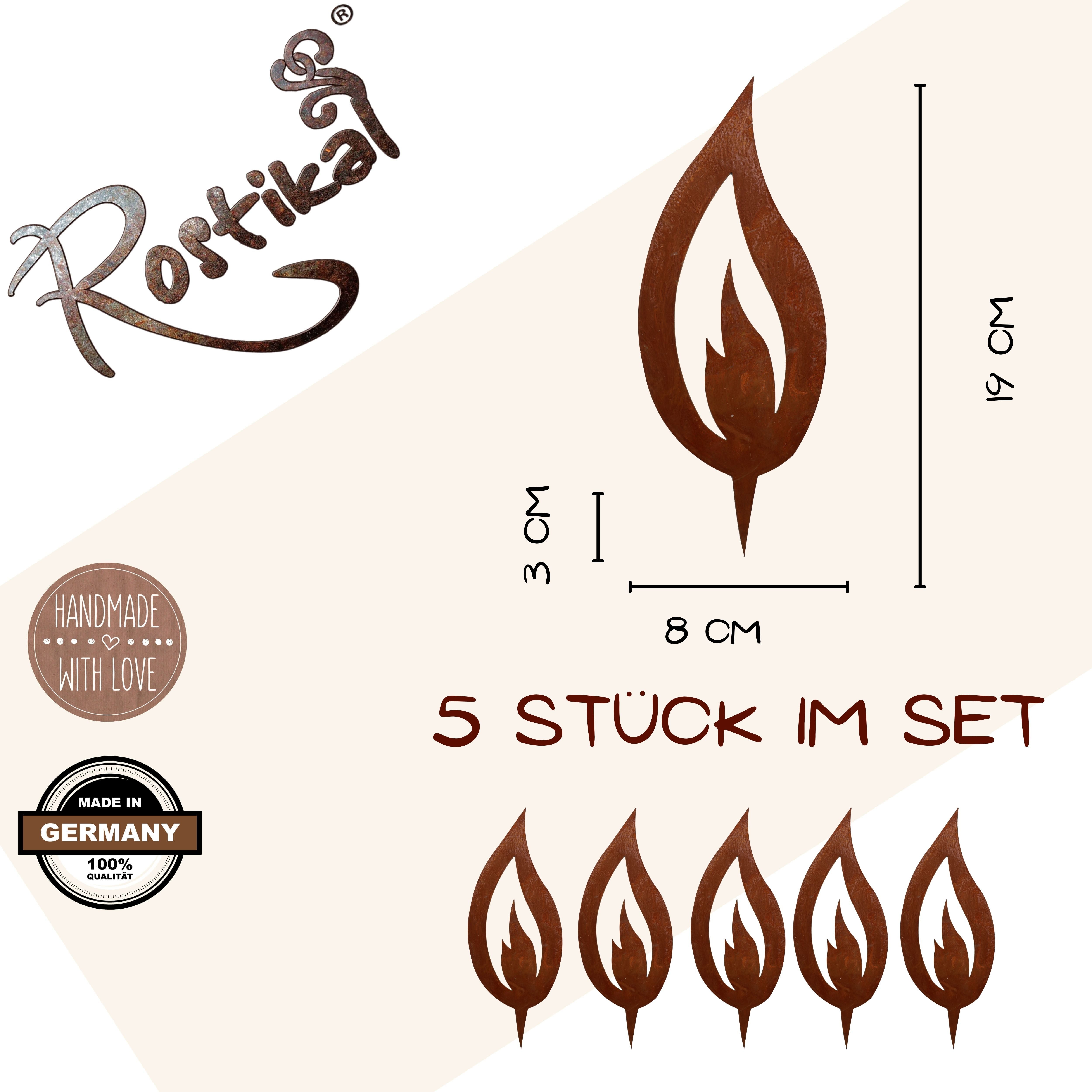 Rostikal Gartenstecker Flammen Dekostecker Weihnachten Deko günstig online kaufen