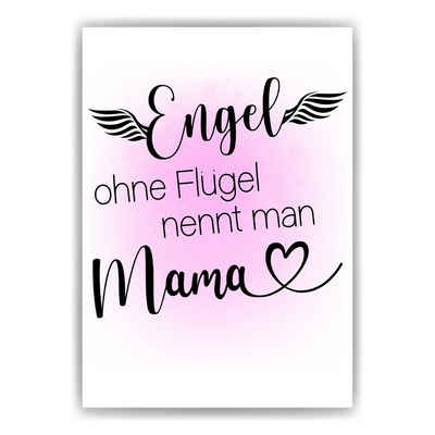 Tigerlino Poster Mama Engel ohne Flügel Muttertag Geburtstag Geschenk, Lila, DIN A4