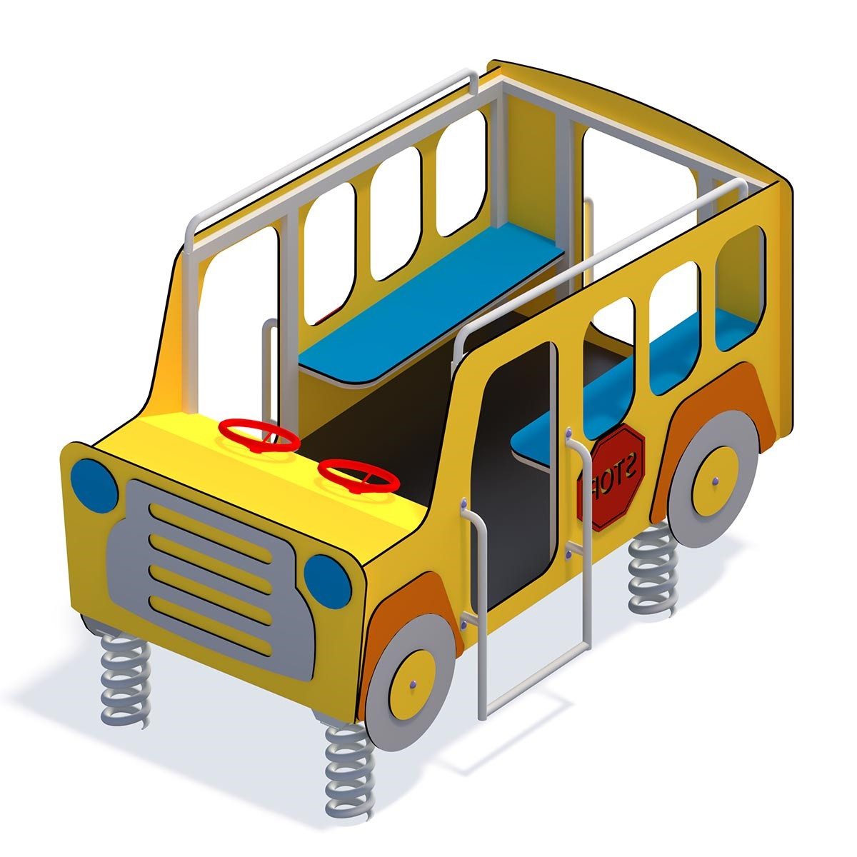 Xlmoebel Klettergerüst Einzelne Schaukel mit Federn, (Federwippe), Hergestellt in Europa