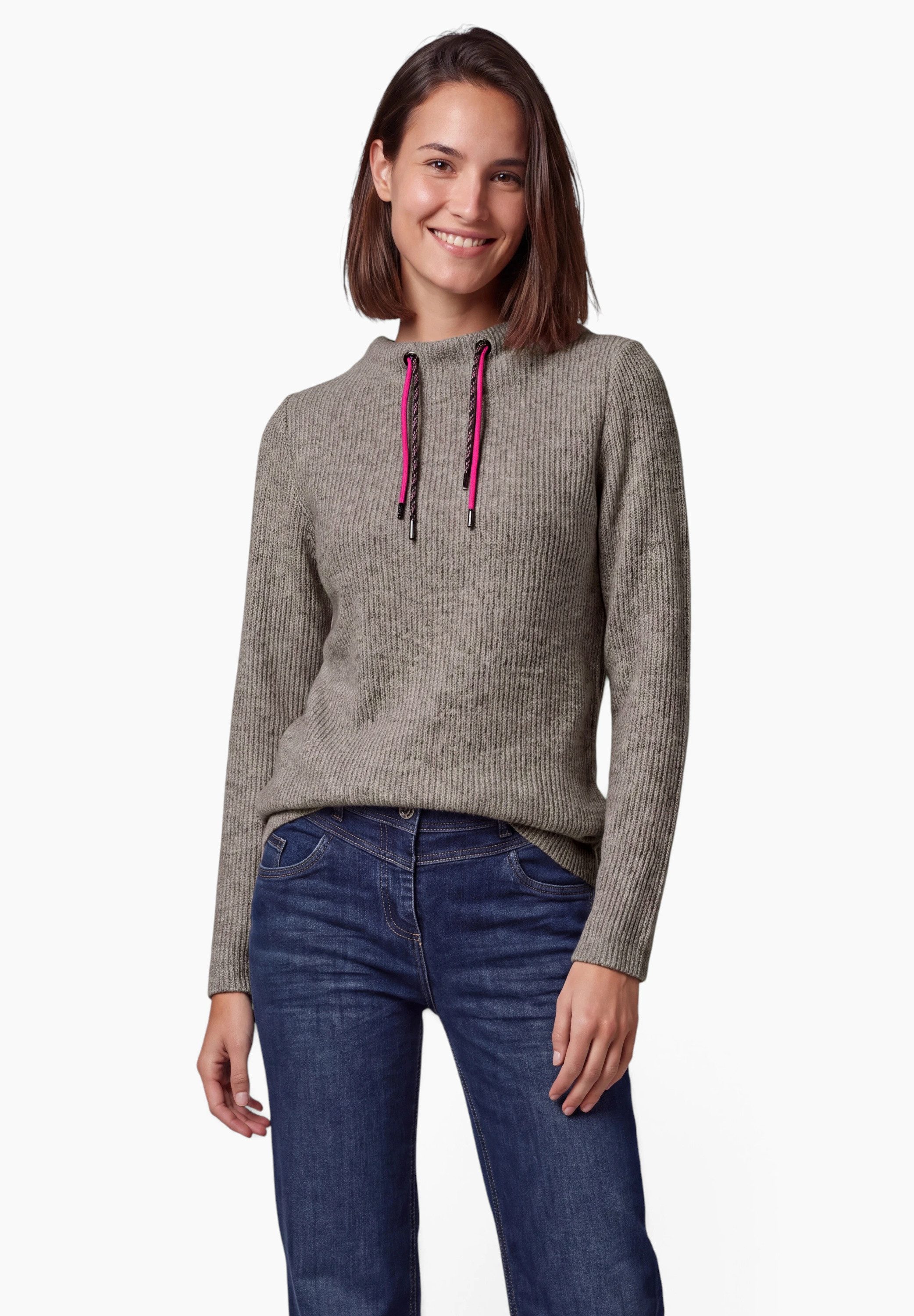 CECIL Langarmshirt mit Rippstrick-Struktur