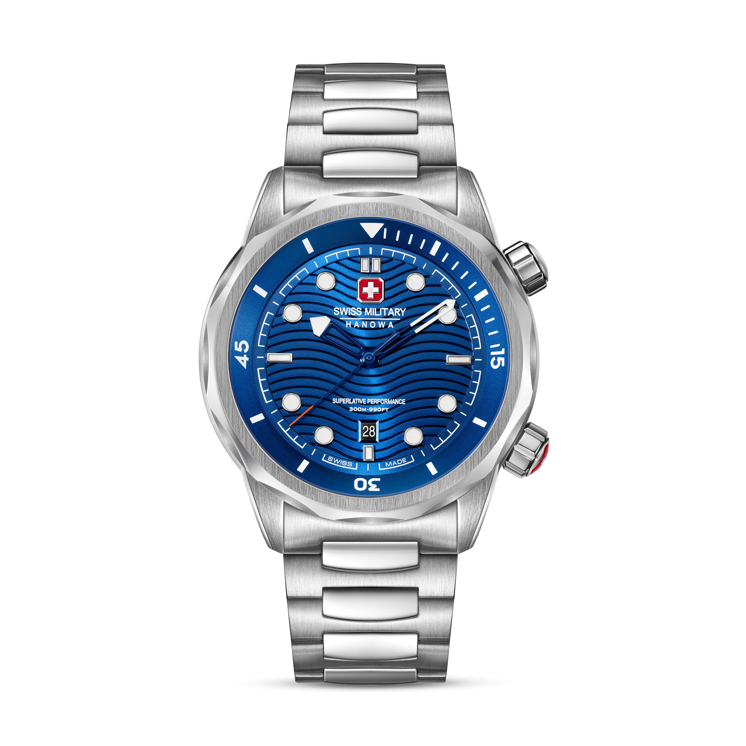 Swiss Military Hanowa Quarzuhr Breakwater SMWGH0006403, Armbanduhr, Herrenuhr, Swiss Made, Edelstahlarmband, analog, Tag