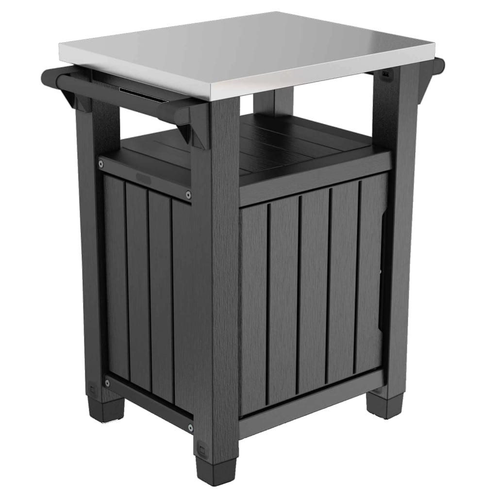 Keter Aufbewahrungsbox Multifunktionaler Gartentisch für BBQ Unity Klassisch Holzoptik (1 St)