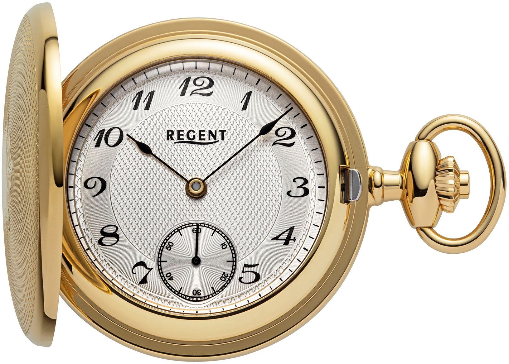 Regent Taschenuhr P775, (Set, 2-tlg., mit Kette), Herrenuhr, Handaufzug, Acrylglas