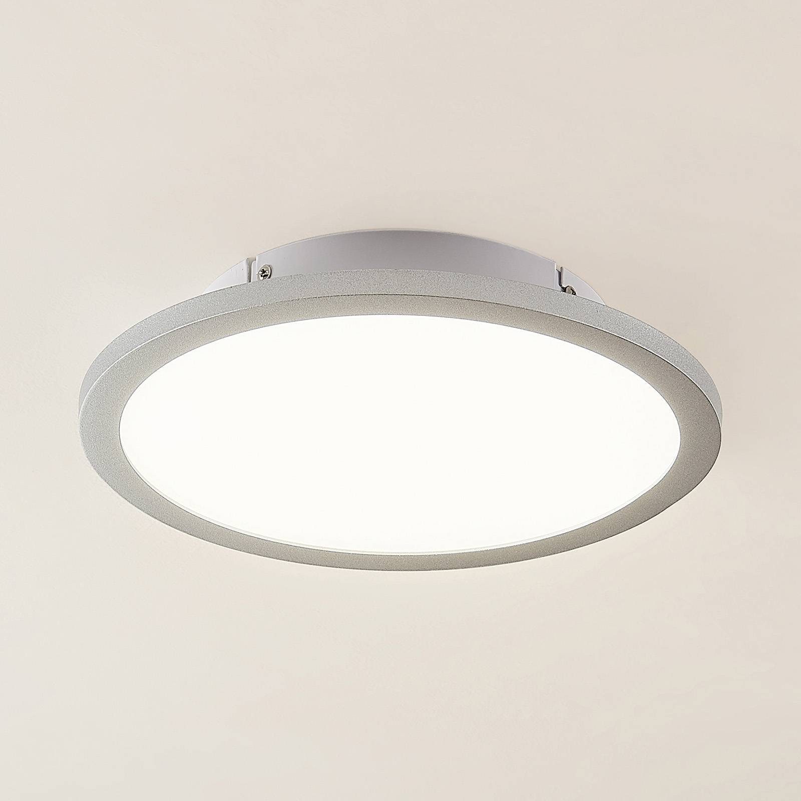 universalweiß, LED-Leuchtmittel LED Modern, fest verbaut, weiß, Lindby Deckenleuchte Narima, silber, Kunststoff, Aluminium, inkl. flammig, 1
