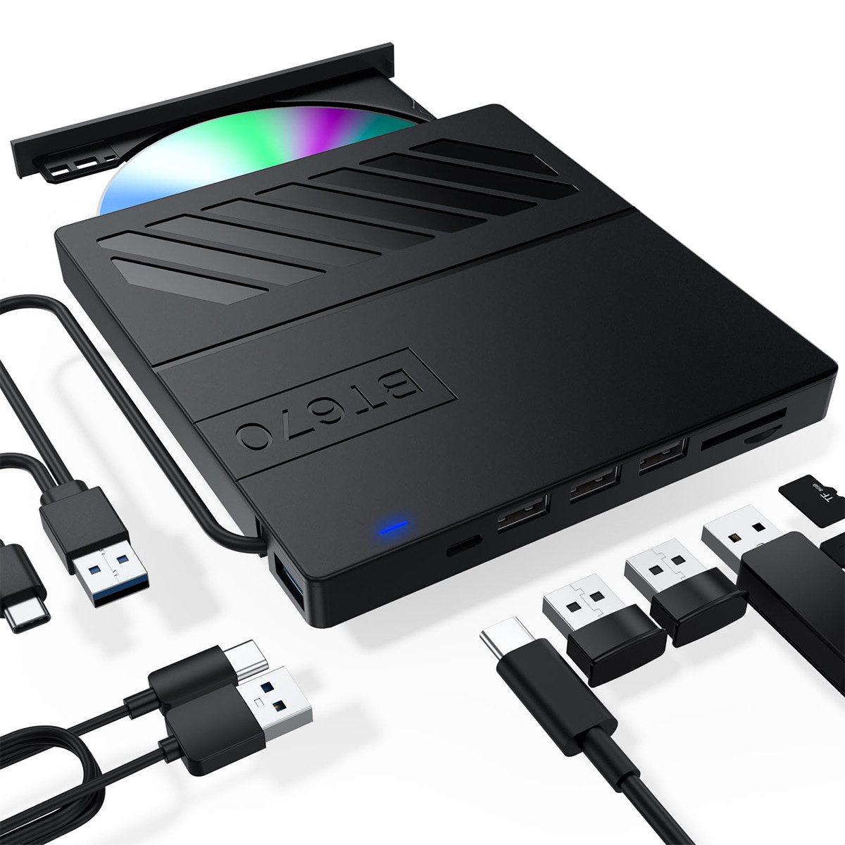 7-in-1 USB Ultra Slim Portable CD/DVD Player Writer für Laptops DVD-Brenner