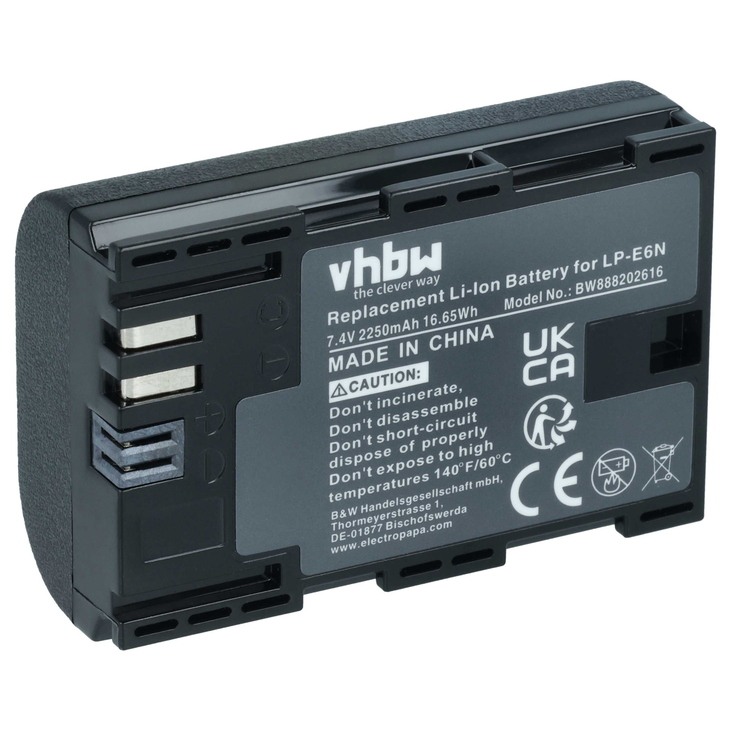 vhbw Akku passend für Blackmagic Micro Studio Camera 4K, Micro Cinema Kamera-Akku Akku Li-Ion 2250 mAh (7,4 V, 1 St), Leistungsfähiger Austausch-Akku für Digitalkamera, Spiegelreflexkamera