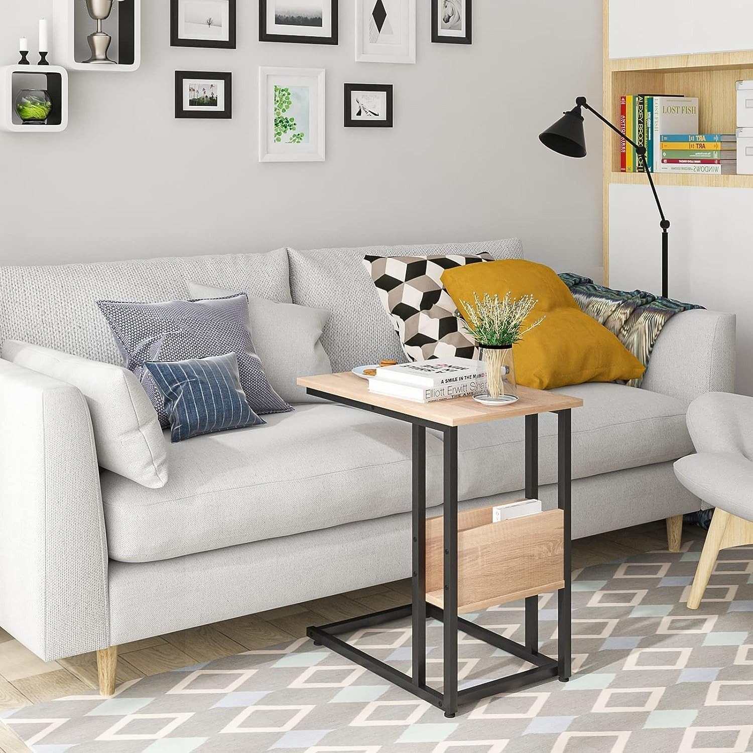 Woltu Beistelltisch (1-St), Kaffeetisch Couchtisch Sofatisch aus Metall MDF günstig online kaufen