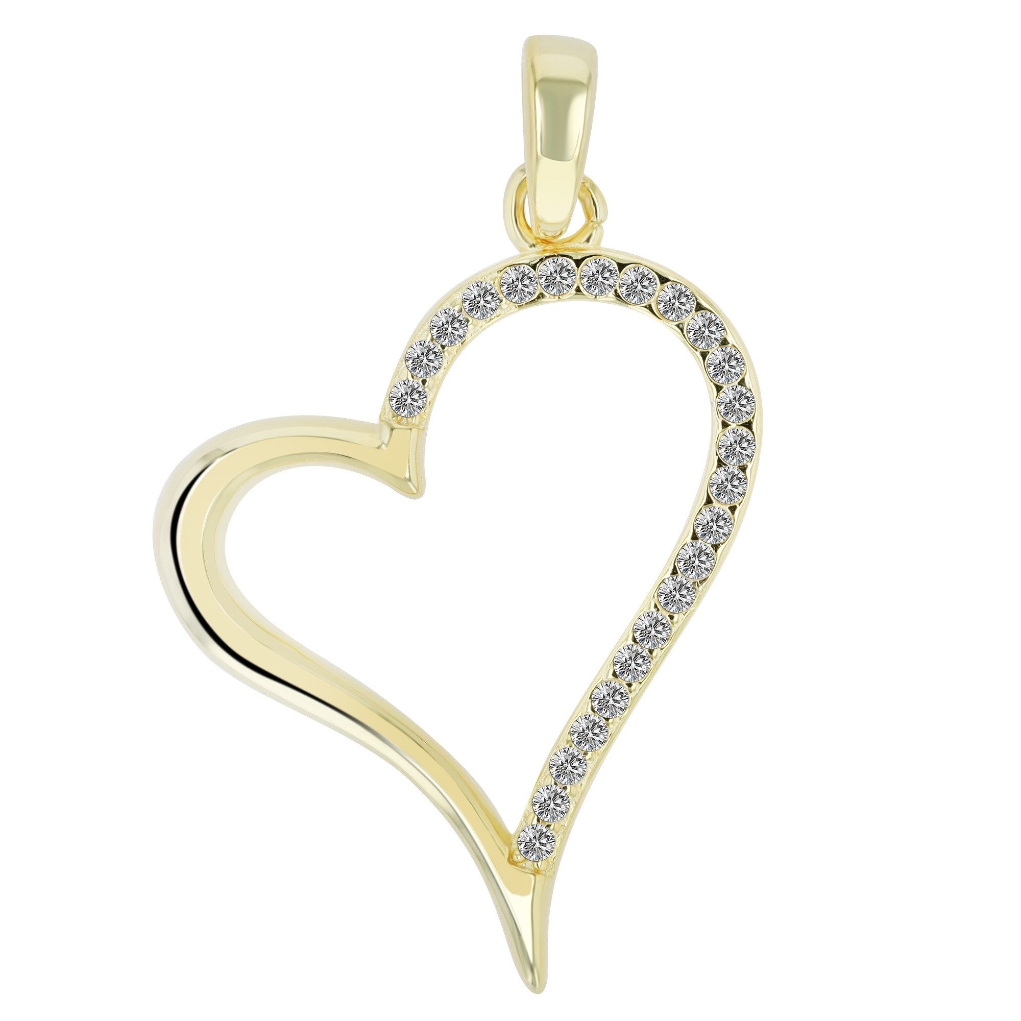 Adelia´s Kettenanhänger stylischer Herz Anhänger aus 925 Sterling Silber günstig online kaufen