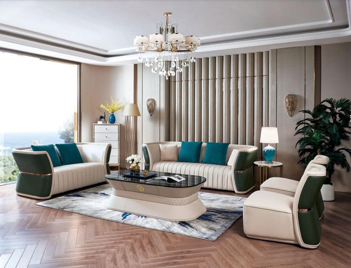 Xlmoebel Polstergarnitur Vollständiges Set Wohnzimmersitzgruppe 3+2+1+1 Sitzplätze Design Sofa, (Sofagarnitur 3+2+1+1 Sitzer), Hergestellt in Europa