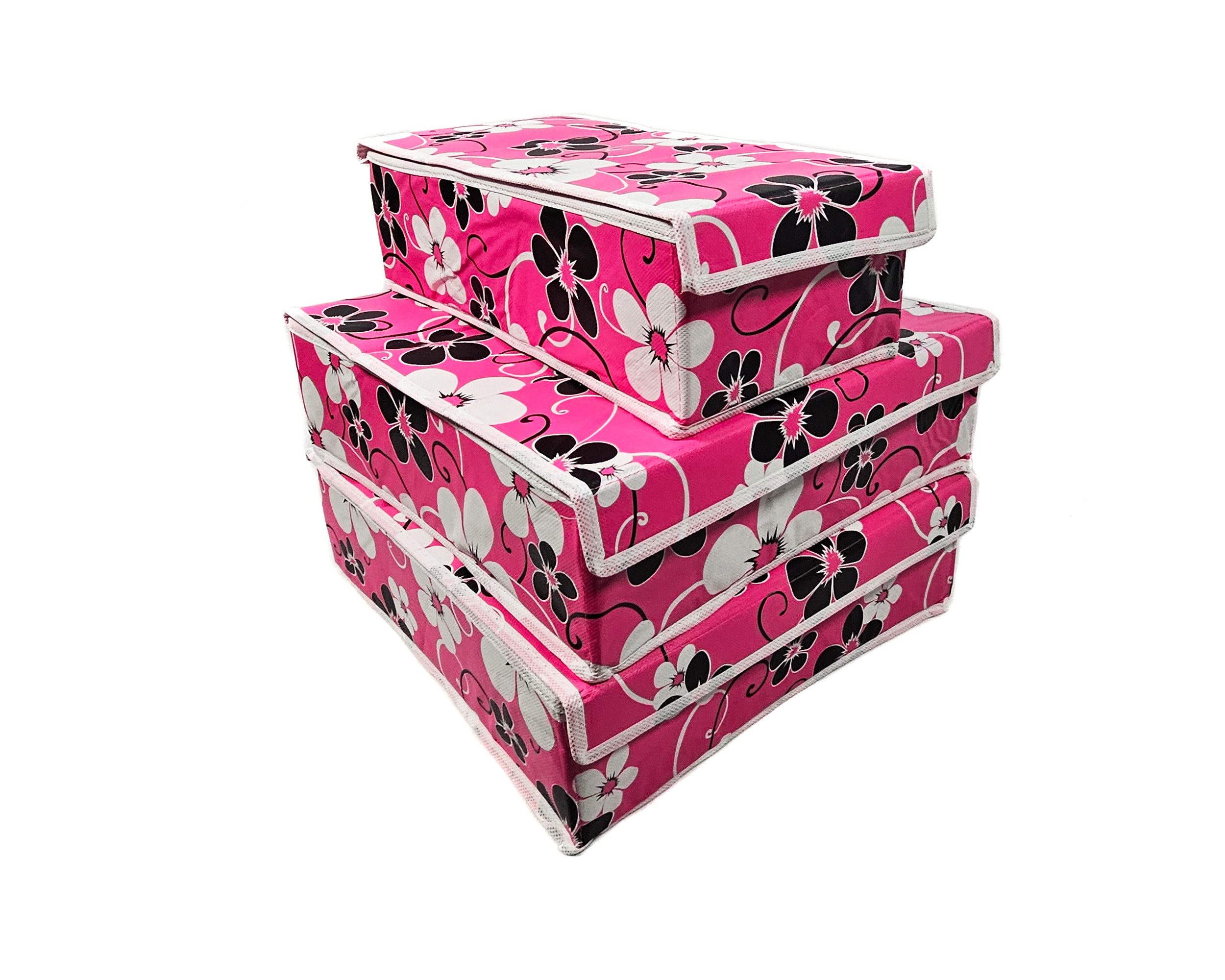 Yudu Aufbewahrungsbox 3er Set Textil Organizer faltbar mit 6/7/24 Fächer