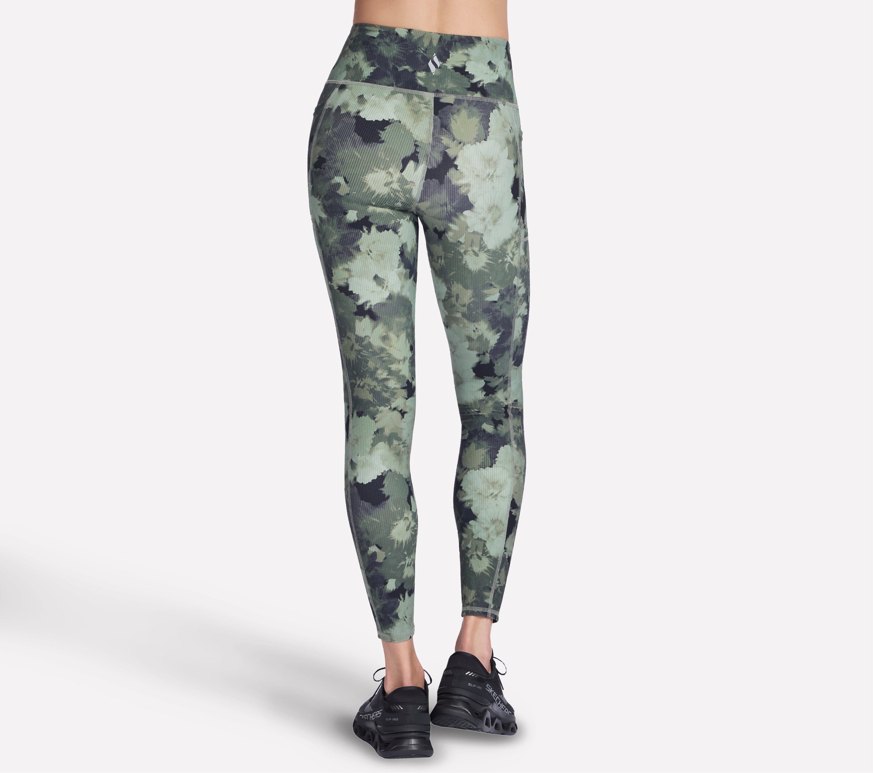 Skechers Leggings GOFLEX RIB INBLOOM FL HW LEGGING mit durchgehendem Blumenprint, Full-Length-Design