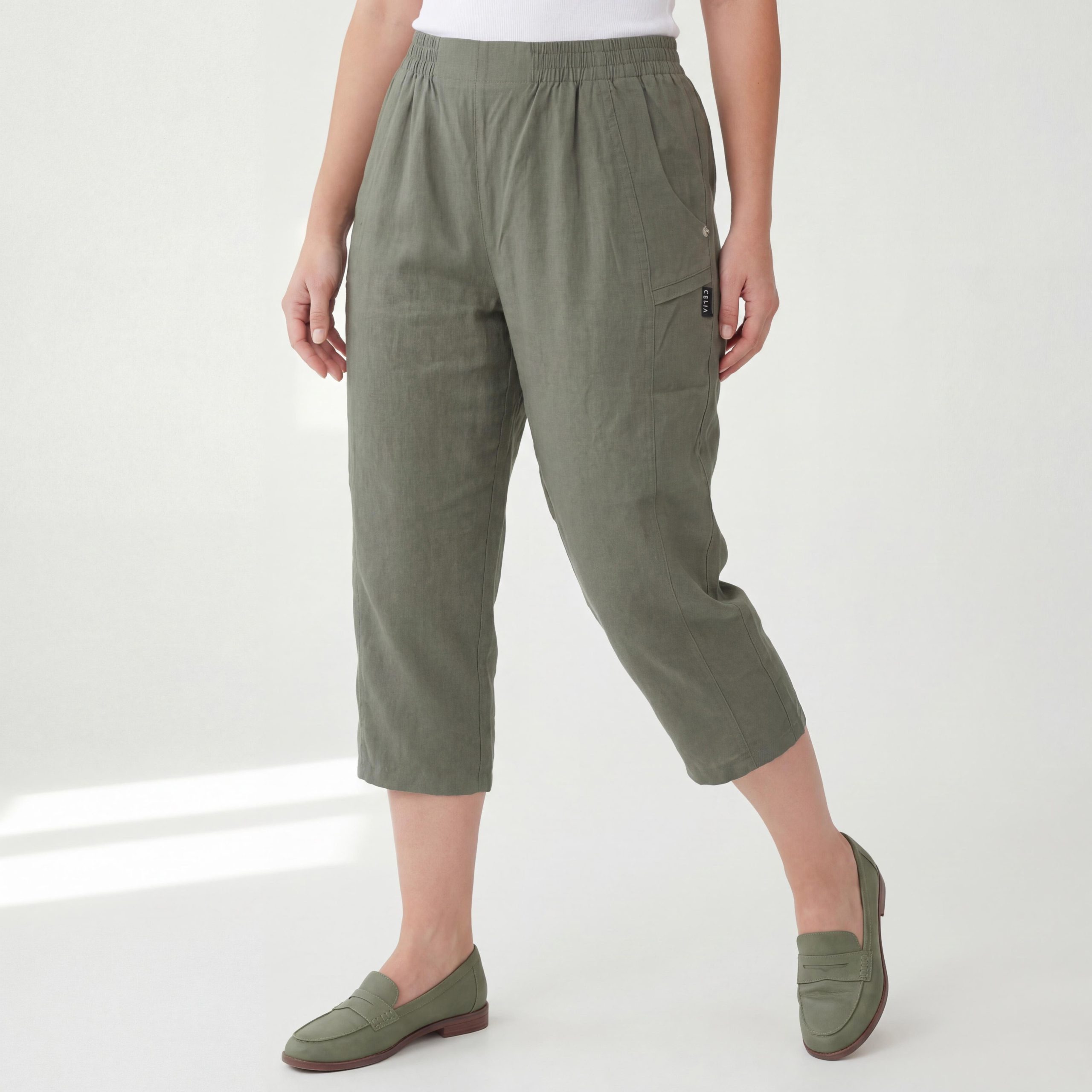 OriginalYou Caprihose Damen Sommerhose mit Stretch 7/8 Capri Schlupfhose bequemer Stretchbund, in den Größe 36 bis 50 erhältlich