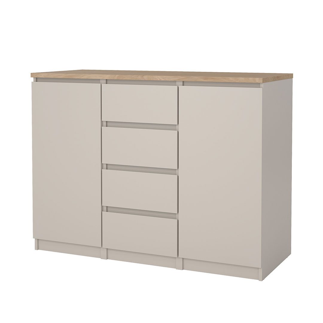 ebuy24 Sideboard Naia Sideboard 2 Türen 4 Выдвижные ящики Eiche Dekor.