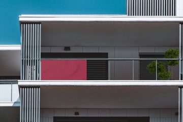 MuchoWow Balkonsichtschutz Rot - Einfarbig (1-St) Balkonbanner, Sichtschutz für den Balkon, Robustes und wetterfest