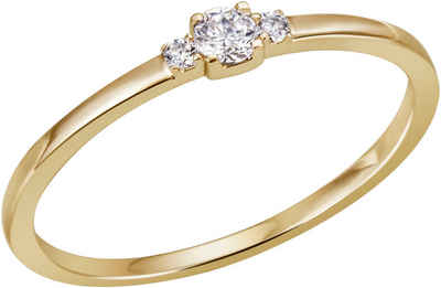 Firetti Fingerring Schmuck Geschenk Gold 585 Goldring Vorsteckring, mit Brillanten