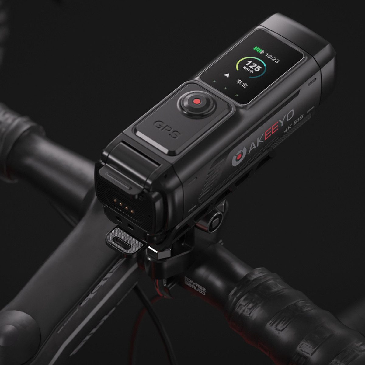 AKEEYO AKY-730Pro Action Cam (4K Ultra HD, Wi-Fi 5 GHz, Wi-Fi 2,4 GHz, 1x opt. Zoom, Kamera Set mit umfangreichem Montagesystem, 4K Lenkerkamera mit GPS EIS und Dualband WLAN)
