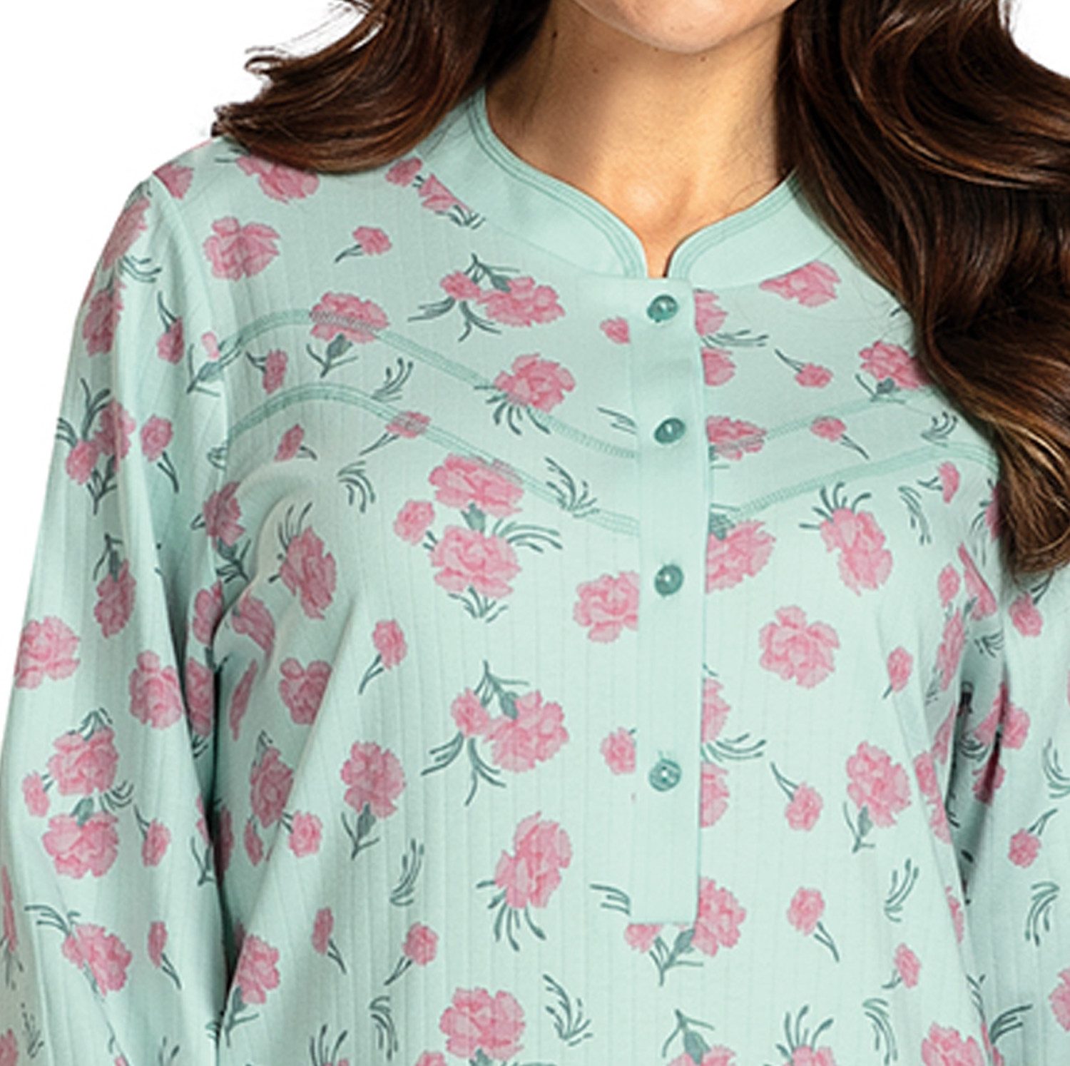 comtessa Nachthemd Lovely Dreams (Set, 1-tlg., 1-teilig) Damen Schlafshirt ca.110cm Baumwolle Interlock geknöpft große Größen