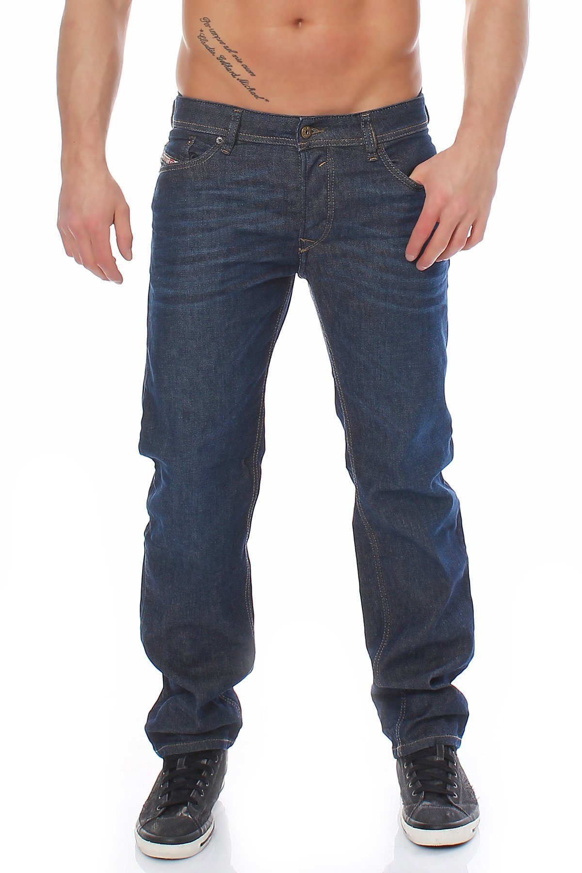 Diesel WAYKEE Diesel Dezenter Pocket 5 5-Pocket-Jeans Jeans Used-Look, Herren 3D Style, Länge: 32 inch 0837N