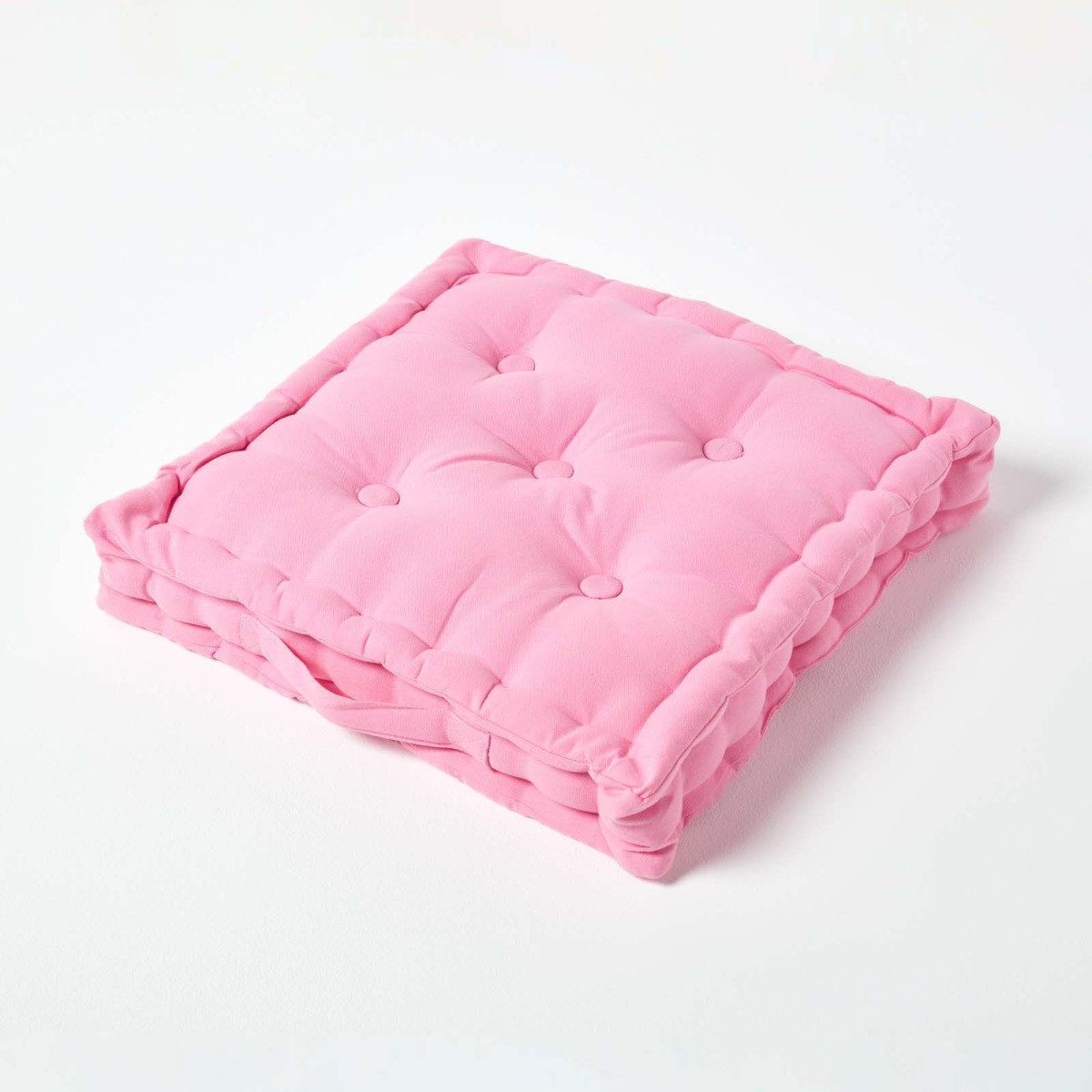 Homescapes Bodenkissen Sitzkissen unifarben rosa 50 x 50 cm
