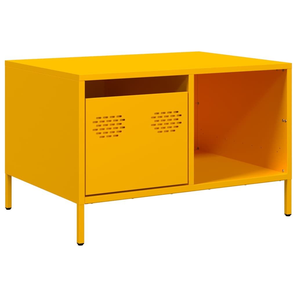 vidaXL Couchtisch Couchtisch Senfgelb 68,5x50x43,5 cm Kaltgewalzter Stahl (1-St)