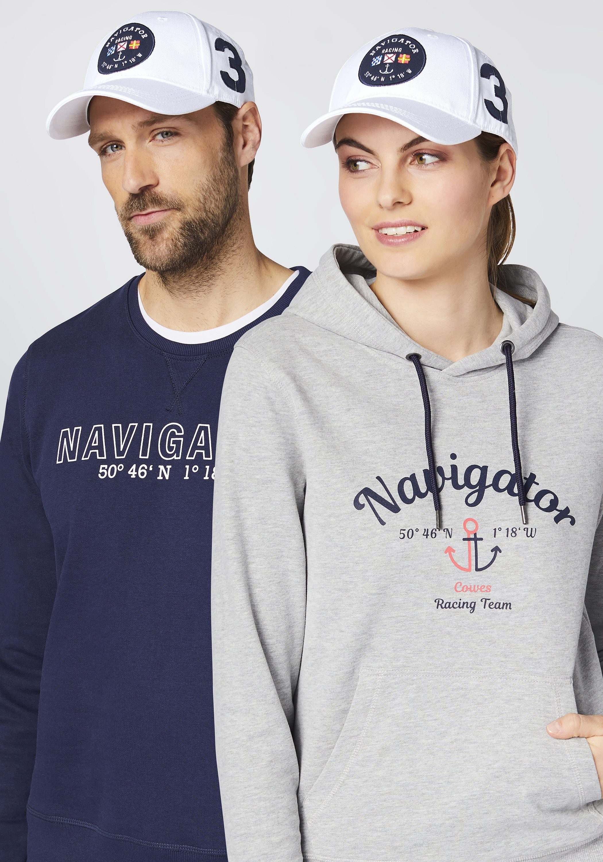 NAVIGATOR Baseball Navigator-Logo-Badge mit Cap White Bright